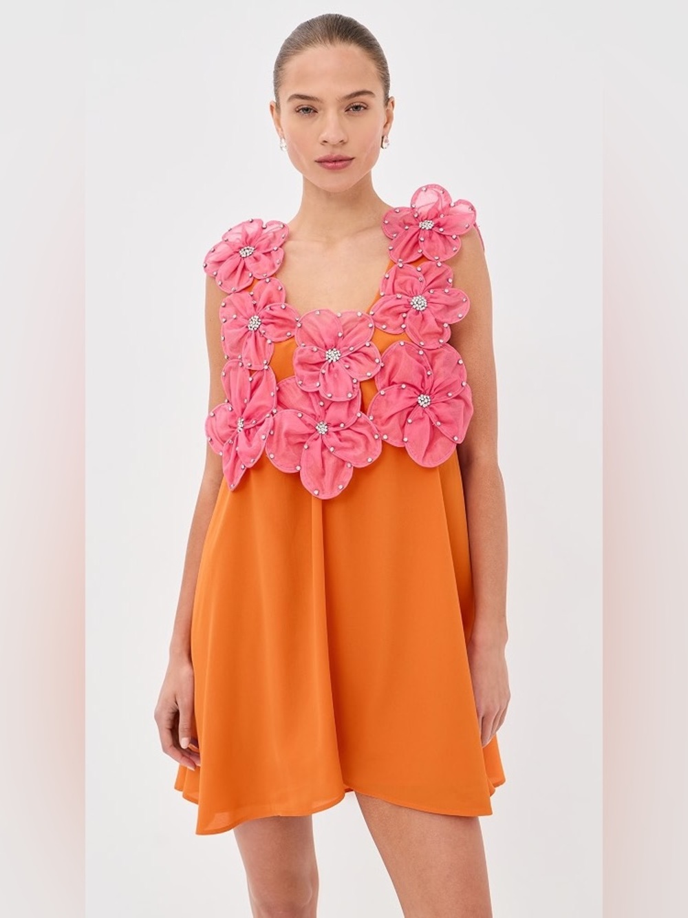 La Vie 3D Jewel Floral mini swing dress NWT